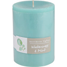 Northern Lights Watercress & Mint One 3x4 Inch Pillar Candle