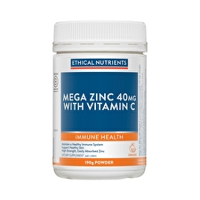 Ethical Nutrients Mega Zinc 40mg Vitamin C Orange 190g