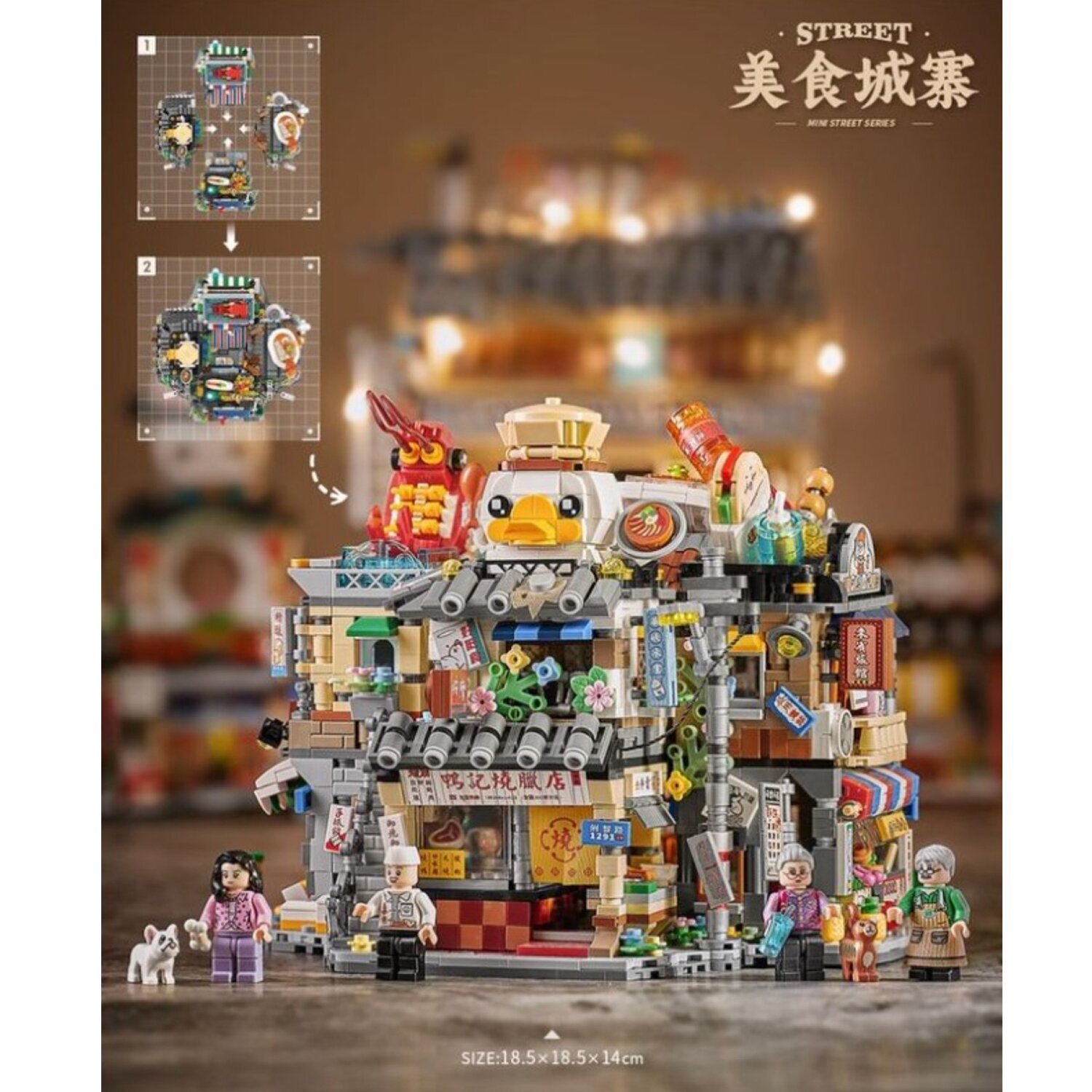 LOZ Mini Block Asian Style Seafood Stall Building Bricks Set 20