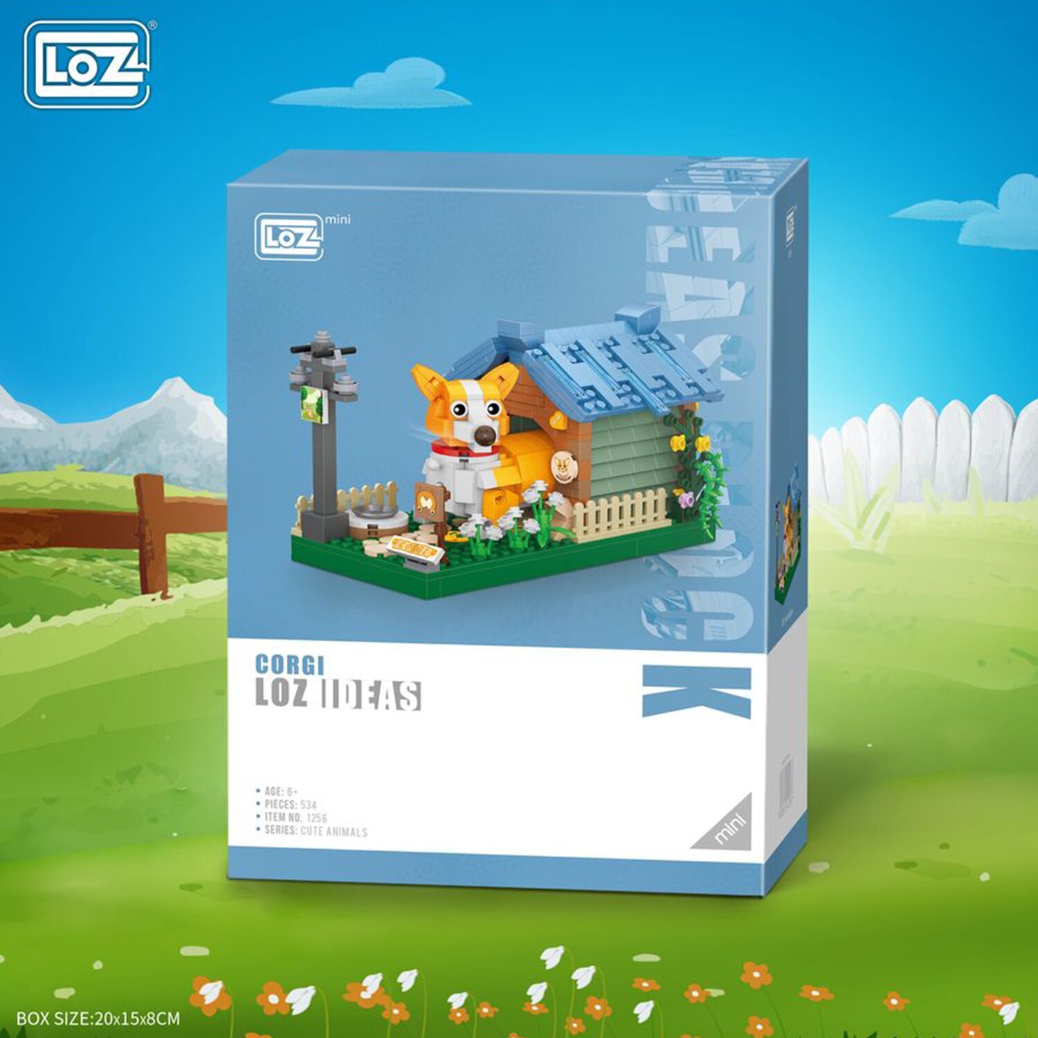 LOZ Mini Blocks Farm Series Corgi Building Bricks Set 20 x 15 x
