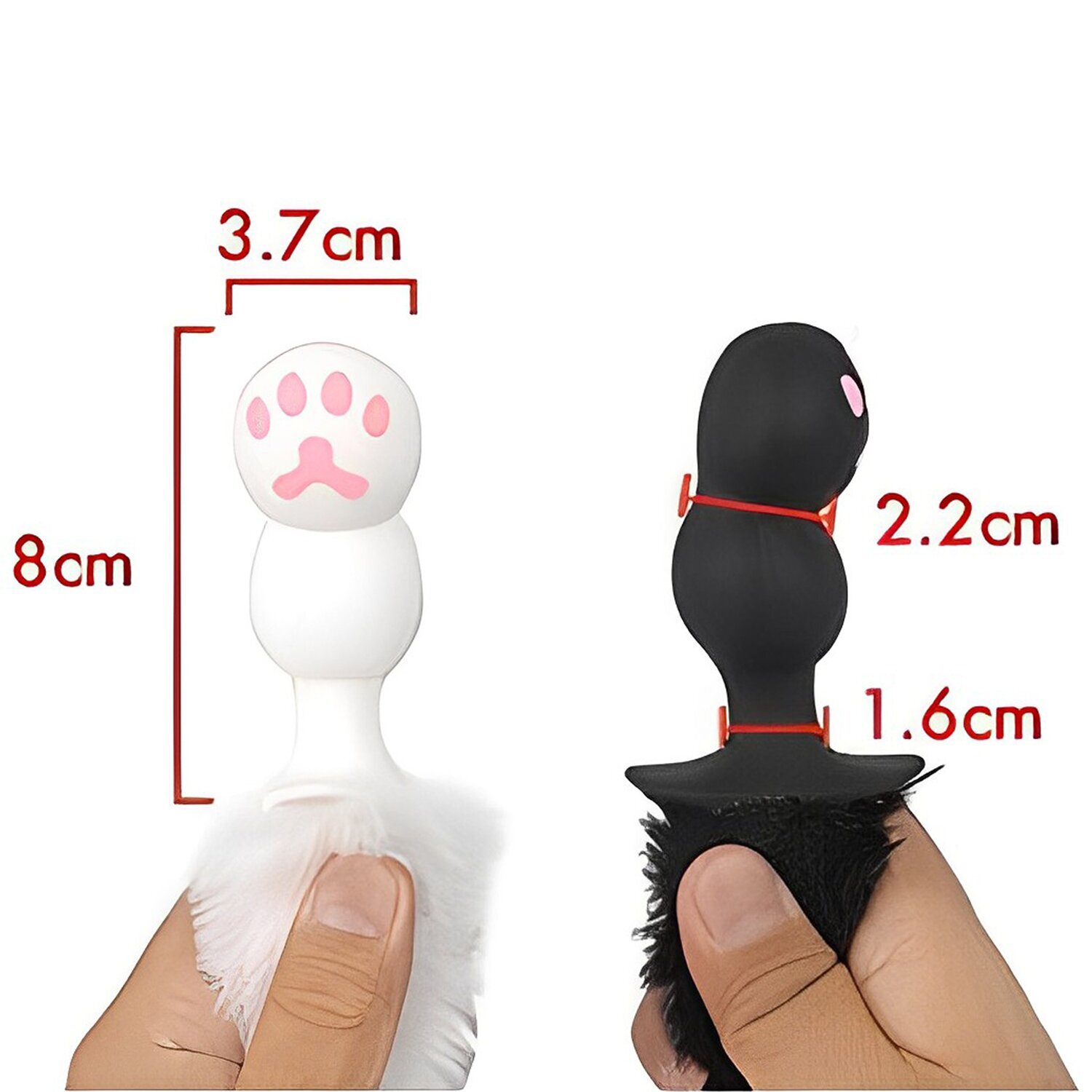 NPG Cat Tail Anal Plug - # White 1 pc