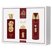 Lattafa Pride - Ansaam Gold For Women - 3 Pc Gift Set 90ml/3.4oz Eau De Parfum Spray 0.67oz Eau De Parfum Spray 180ml/6.67oz Perfumed Body Spray 90ml/3.4oz