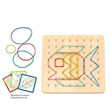Tooky Toy Co Rubber Band Geoboard 18x18x3cm
