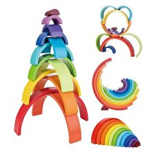 Tooky Toy Co Rainbow Stacker 12pcs 38x19x6cm