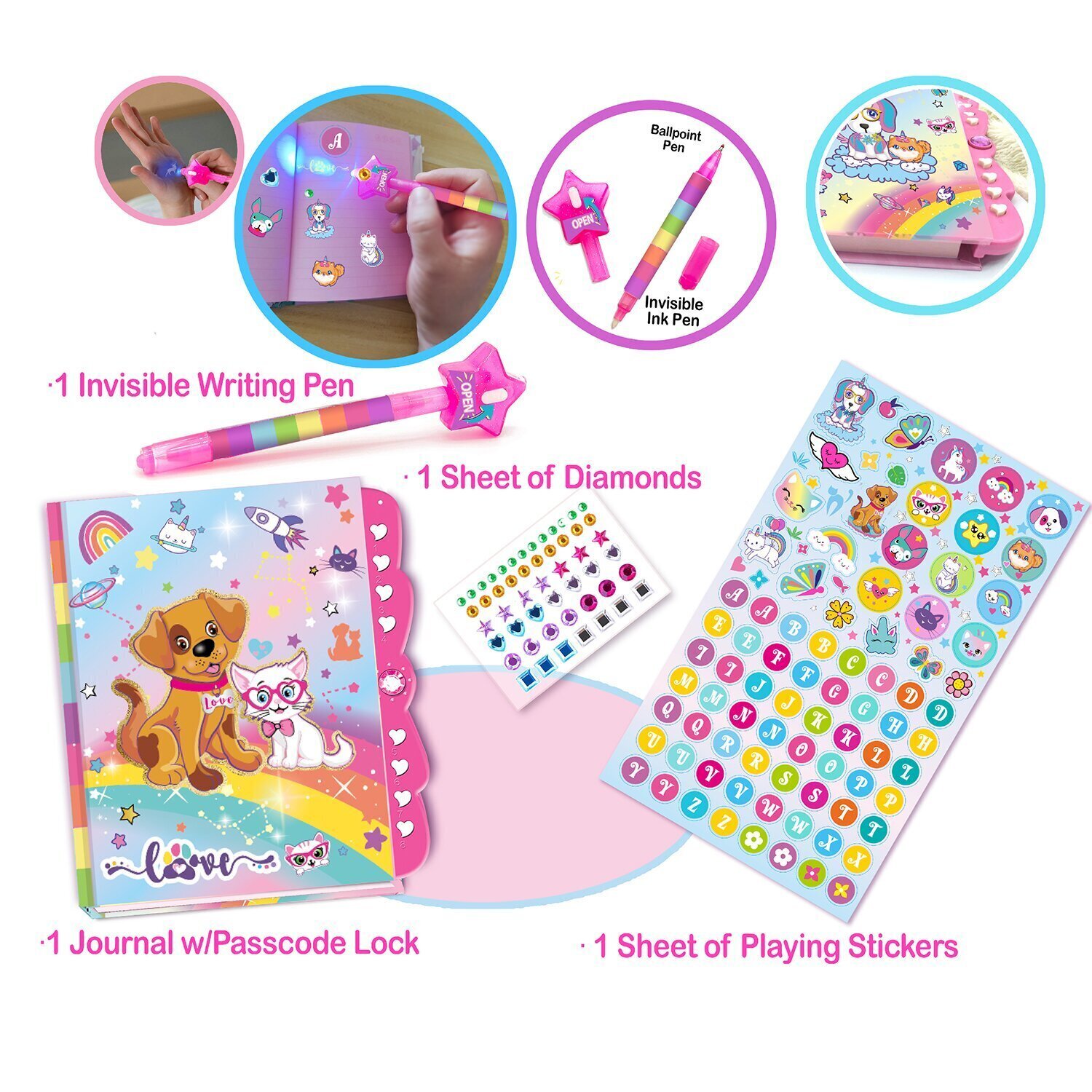 Tokidas Secret Message Journal Set Dog 25x22x4cm