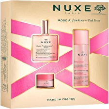 Nuxe Pink Fever Set: Huile Prodigieuse Florale 50ml/1.7oz & Very Rose Soothing Micellar Water 3-in-1 100ml/3.4oz & Very Rose Lip Balm With Rose 15ml/0.5oz 3pcs