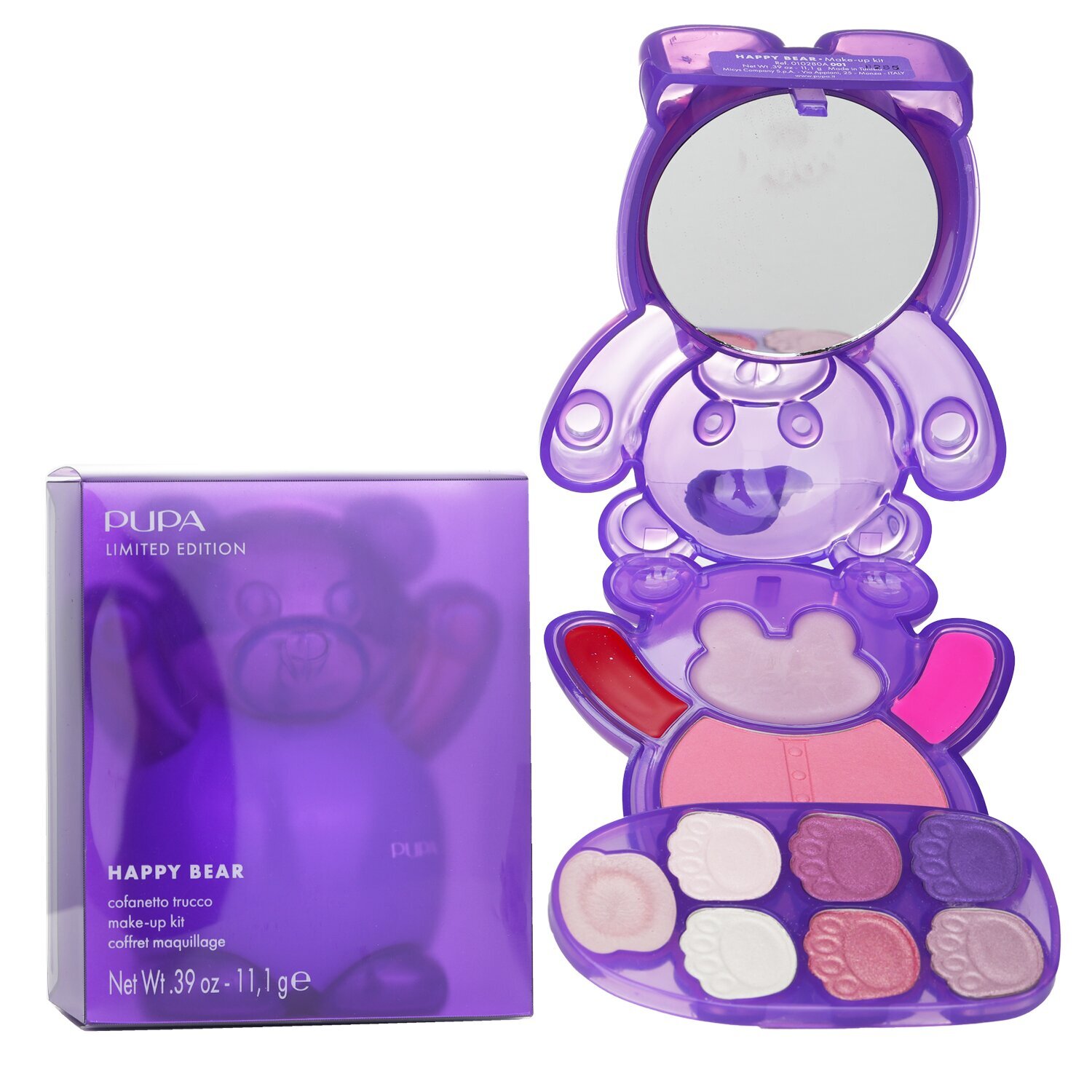 新品 イタリア製プチプラ PUPA HAPPY BEAR メイクアップセット プーパ Happy Bear Make Up Kit Limited Edition - # 001 Violet 11.1g