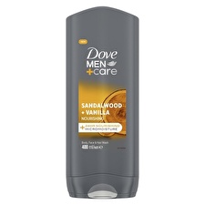 Dove Men+care Sandalwood & Vanilla Nourishing Shower Gel (body Face & Hair Wash) - Volume: 400ml