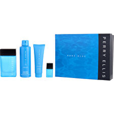 Perry Ellis Perry Ellis Pure Blue For Men - 4 Pc Gift Set 90ml/3.4oz Eau De Toilette Spray 7.5ml/0.23oz Eau De Toilette Spray (mini) 90ml/3oz Shower Gel 180ml/6oz Deodorant Body Spray 90ml/3.4oz
