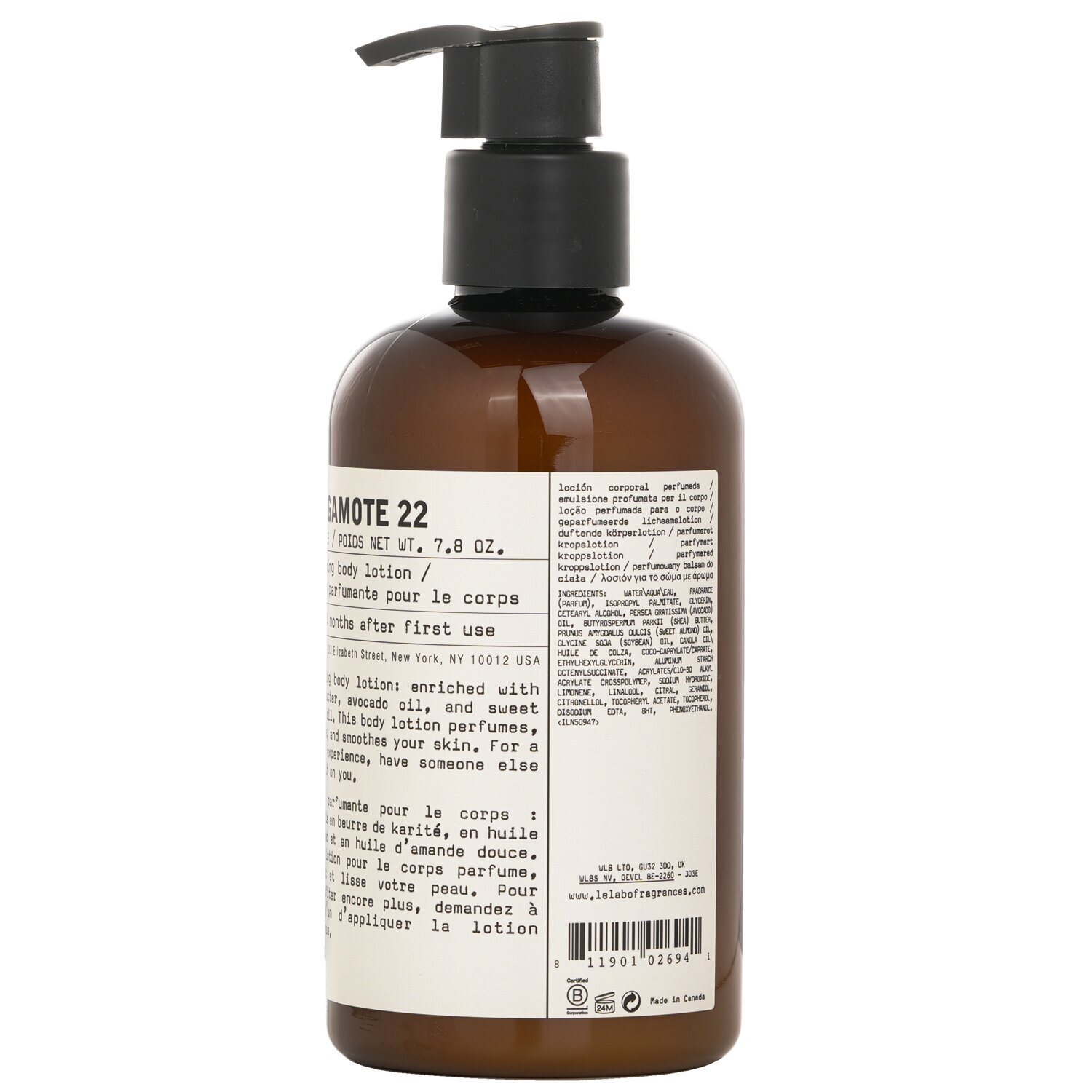ル ラボ Bergamote 22 Body Lotion 237ml | Cosmetics Now 日本