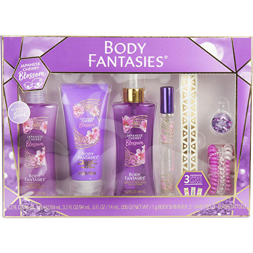 Body Fantasies Japanese Cherry Blossom Body Spray Hair Ties 3