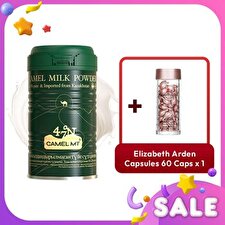 Camel MT Camel Milk Powder + Elizabeth Arden Ceramide Retinol Capsules (60 Caps) 2pcs