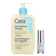 CeraVe SA Smoothing Cleanser (Random Packaging) 473ml X Natural Beauty Hydrating Radiant Eye Concentrate (Exp. 24 Mar 2026) 15ml 2pcs