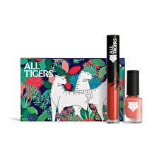 All Tigers Set All Tigers: Natural & Vegan Liquid Lipstick 683 Make Your Mark 8ml & Natural & Vegan Vegan Nail Polish 196 Take Your Chance 11ml