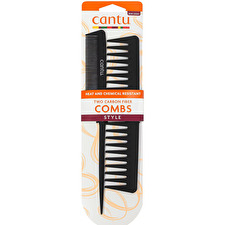 Cantu Set Duo Styling Hair Plastic Comb Black 2 Pcs