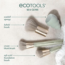 Ecotools Sea Gems Makeup Brushes & Sponge Set (4 Pcs)