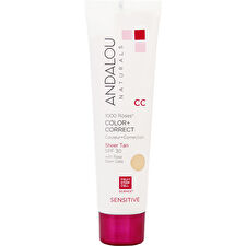 Andalou Naturals 1000 Roses Cc Color & Correct Spf 30 - Sheer Tan - 60ml/2oz