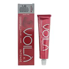Intercosmo Voila 3c Intense Permanent Hair Dye 7.43 Mediterranean Copper Gold Blonde Ml