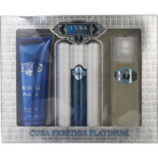 Cuba Prestige Platinum Gift Set Eau De Toilette 90ml Shower Gel 200ml And After Shave (aftershave) 100ml 90ml