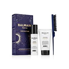 Balmain Professionnel Set Balmain Professionnel: Panthenol Hair Styling Gel For Styling Strong Hold 100ml & Moisturizing Hair Styling Cream 150ml & Backcomb Hair Brush
