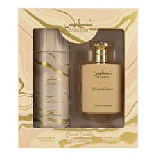 Paris Corner Set Paris Corner: Taskeen Caramel Cascade Eau De Parfum Unisex 100ml & Taskeen Caramel Cascade Deodorant Spray Unisex 200ml