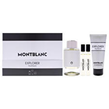 Montblanc Set Montblanc: Explorer Platinum Eau De Parfum For Men 100ml & Explorer Platinum Eau De Parfum For Men 2 Pcs 7.5ml & Explorer Platinum Cleansing Shower Gel For All Skin Types 100ml