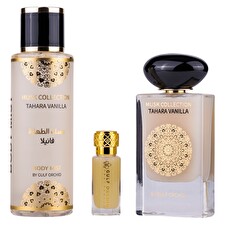 Gulf Orchid Set Gulf Orchid: Tahara Vanilla Eau De Parfum Unisex 60ml & Tahara Vanilla Scented Spray For Women 250ml & Tahara Vanilla Perfume Oil For Women 12ml *miniature
