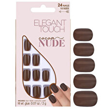 Elegant Touch Set Nude Squoval Artificial Nails Cocoa 24 Pcs