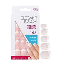 Elegant Touch Set Natural French Square Artificial Nails Pink 143 Petite (xs) 24 Pcs