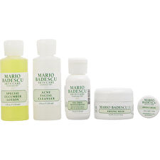 Mario Badescu Acne Starter Set: Cleanser 59ml/2oz & Lotion 59ml/2oz & Moisturizer 29ml/1oz & Mask 14g/0.5oz 4pcs