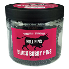 Bull Pins- Black Bobby Pins Strong Hold 2" 250g Tub