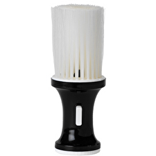 Neck Brush Black With Inbuilt Talc Dispenser White Bristles