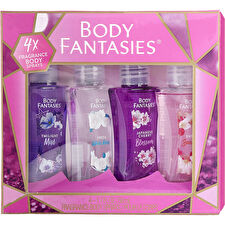 Body Fantasies Variety 4 Piece Set With Japanese Cherry Blossom & Fresh White Musk & Twilight Mist & Sweet Sunrise And All Are Body Spray 30ml/1.7oz