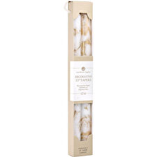 Northern Lights Pure White With Gold 12" Decorative Tapers () 2 Pack