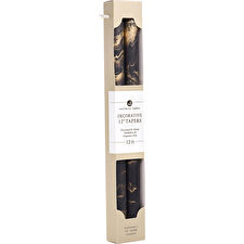 Northern Lights Graphite With Gold 12" Decorative Tapers () 2 Pack