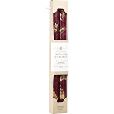 Northern Lights Bordeaux With Gold 12" Decorative Tapers () 2 Pack
