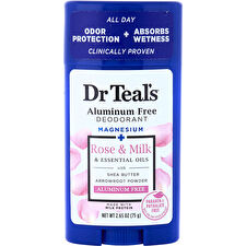 Dr. Teal's Aluminum Free Deodorant - Magnesium+ Rose Milk & Essential Oils 75g/2.6oz
