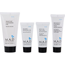 M.a.d. Skincare Discover Breakout Control: Repelling Oil 15g/0.5oz & Zinc & Sulfur Mask 15g/0.5oz & Cleansing Gel 60g/2oz & Daily Moisturizer 30g/1oz 4pcs