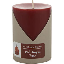 Northern Lights Red Anjou Pear One 3x4 Inch Pillar Candle