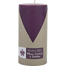 Northern Lights Plum Orchid & Dahlia One 3x6 Inch Pillar Candle