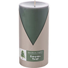 Northern Lights Evergreen Forest One 3x6 Inch Pillar Candle