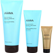 Ahava Love Yourself Like I Love You For Her: 24k Gold Mud Mineral Mud Mask 15ml/0.5oz & Mineral Shower Gel Sea-kissed 200ml/6.7oz & Mineral Hand Cream Sea-kissed 100ml/3.4oz 3pcs