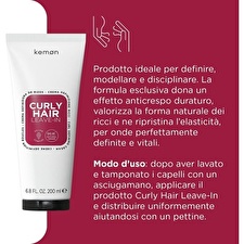 Kemon Curly Hair Leave-in Conditioner - Bezoplachový Kondicionér Pro Kudrnaté Vlasy 200ml