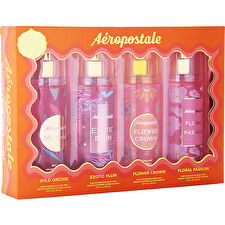 Aeropostale Variety Blooming Set With Exotic Plum & Floral Passion & Flower Crown & Wild Orchid And All Are Body Mist 90ml/3.4oz