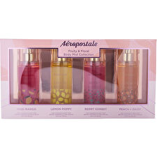 Aeropostale Variety Fruity & Floral Set With Berry Sorbet & Lemon Poppy & Peach & Daisy & Pink Mango And All Are Body Mist 90ml/3.4oz