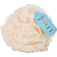 Spa Accessories Vintage Lace Bath Pouf - Light Beige