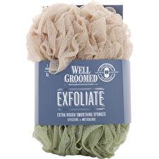 Spa Accessories Exfoliate Extra Rough Smoothing Sponges - Mens 2pk Jumbo Rough Net Sponges - Beige/sage Green 2 Pack
