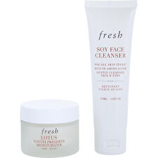 Fresh Daily Radiance Duo: Soy Face Cleanser 50ml/1.7oz & Lotus Youth Preserve Moisturizer 30ml/1oz 2pcs