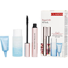 Clarins Instant Eye Make Up Remover 30ml/1oz & Mascara Wonder Perfect 4d 8ml/0.27oz & Total Eye Contour Gel 3ml/0.1oz 3pcs