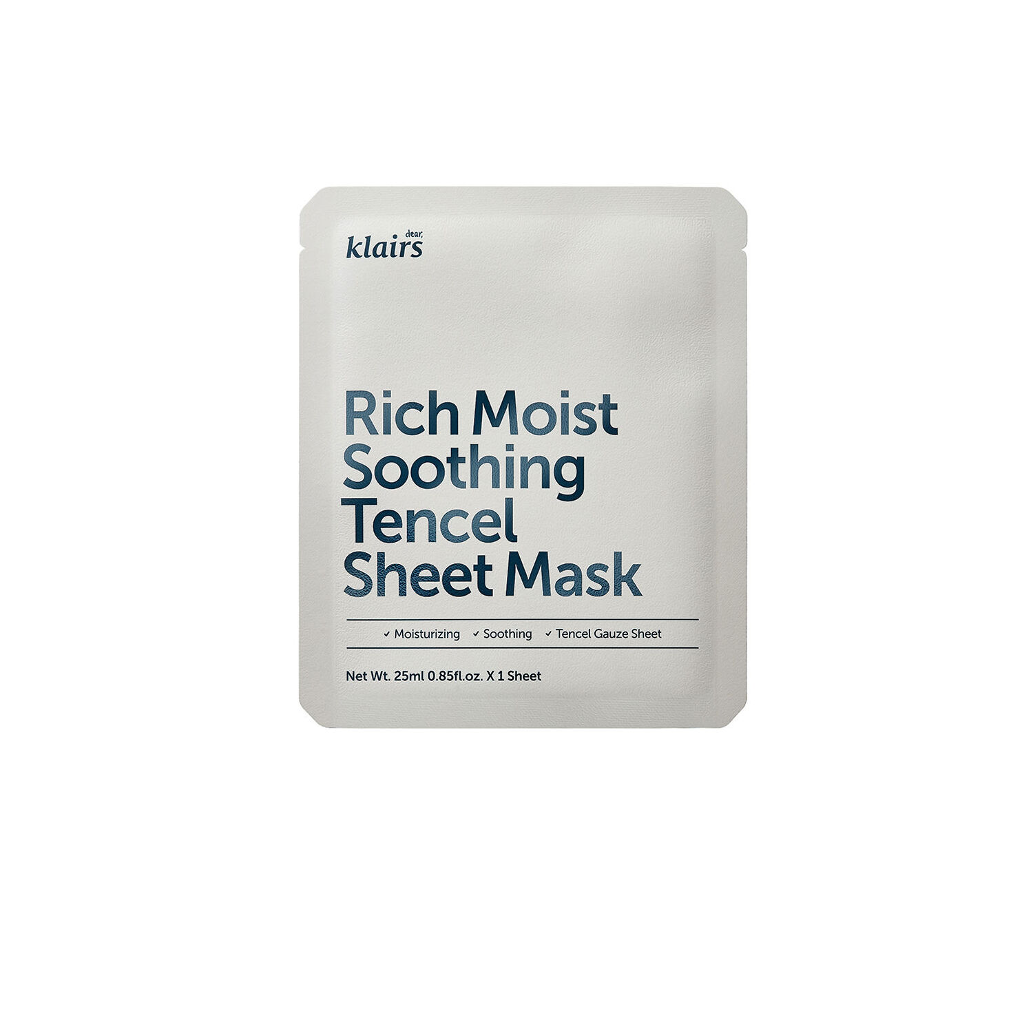 Dear, Klairs Sheet Mask 1pc - 2 Types - Rich Moist Soothing Tencel 25ml
